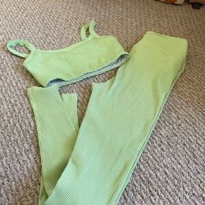 Lime green/pistachio year of ours recycled high high waited ribbed set